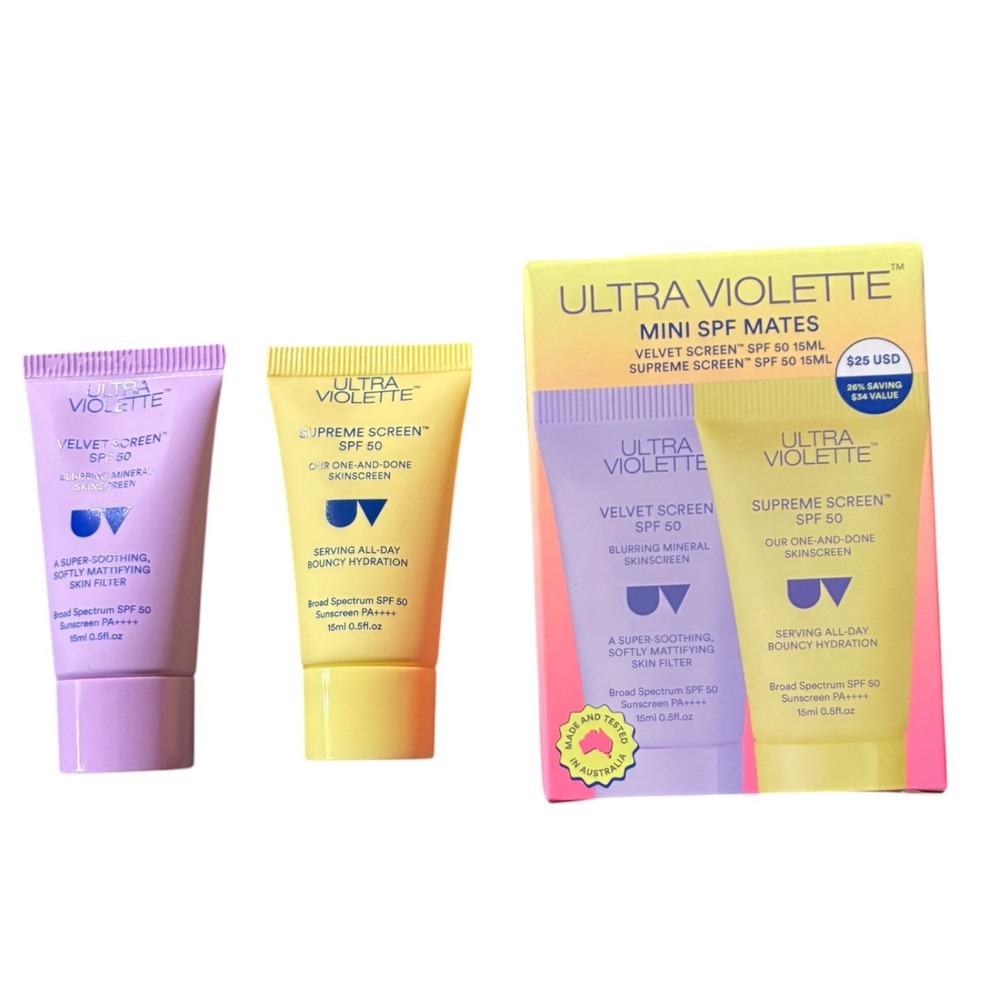 Ultra Violette Mini SPF Mates Set Velvet+Supreme Screen SPF50 NIB See Details